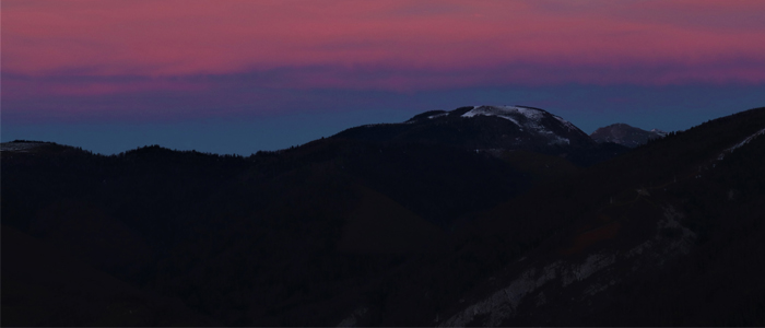 Coucher de soleil en montagne basque.